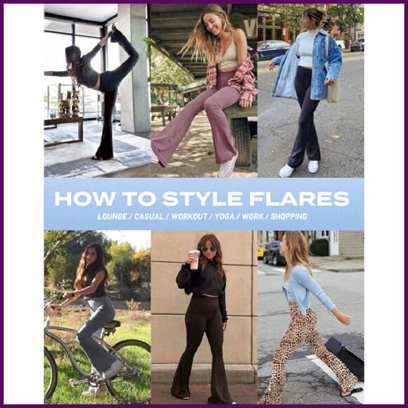 High Waist Flare Yoga Pants Soft Bootcut Leggings Tall Long - Picture 6 of 8